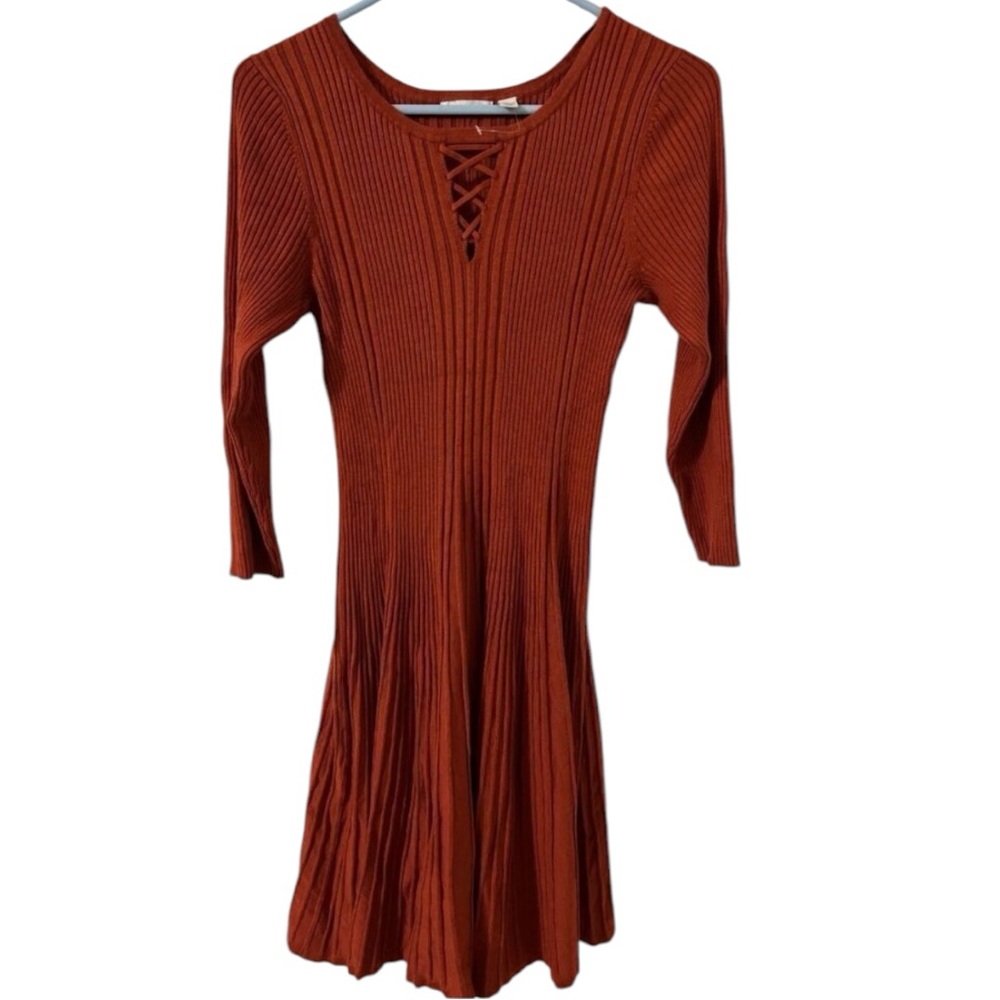 Est. 1946 Mini Dress For Woman Size Large Burnt Orange/rust 3/4 Sleeves